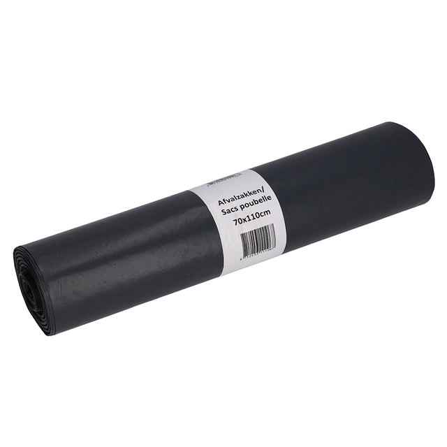 Cleaninq - Sac poubelle 70x110cm LDPE recyclé T70 120L gris rouleau de 20 pièces