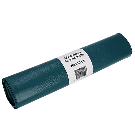 Cleaninq - Bolsa de basura 70x110cm LDPE reciclado T50 120L azul rollo de 20 piezas