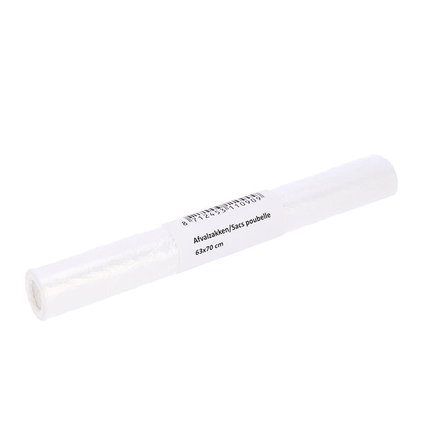 Cleaninq - Waste bag 63x70cm HDPE T15 50L transparent roll of 25 pieces