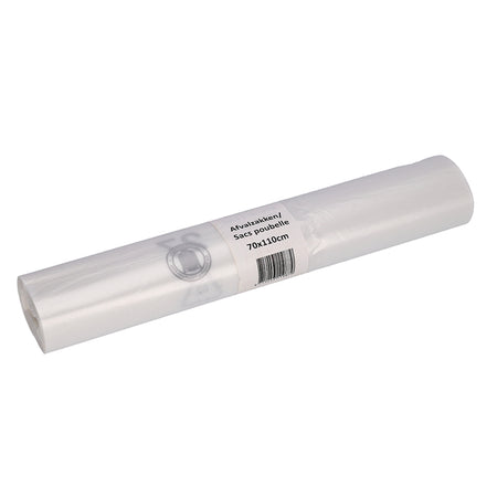 Cleaninq - Bolsa de basura 70x110cm HDPE reciclado T25 120L transparente rollo de 20 piezas