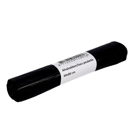 Cleaninq - Bolsa de basura 60x80cm HDPE T23 60L negra rollo de 20 piezas