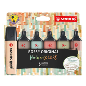 STABILO - Surligneur Boss 70/6 couleurs nature étui de 6 pièces
