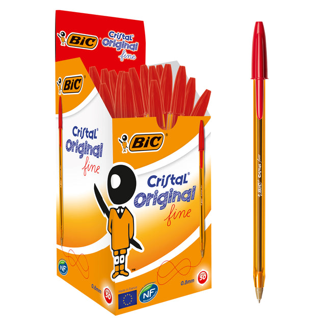 Bic - Penna a sfera Cristal fine rossa | 50 pezzi