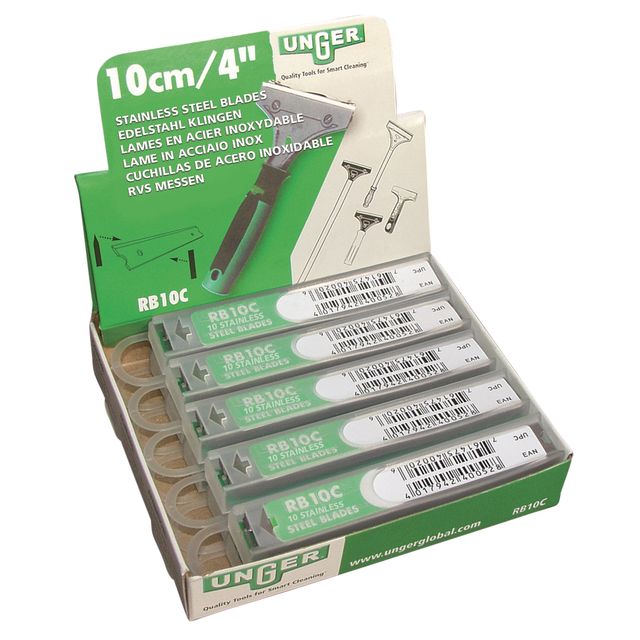 Unger - Lama di ricambio per raschietto 10cm 10 pezzi