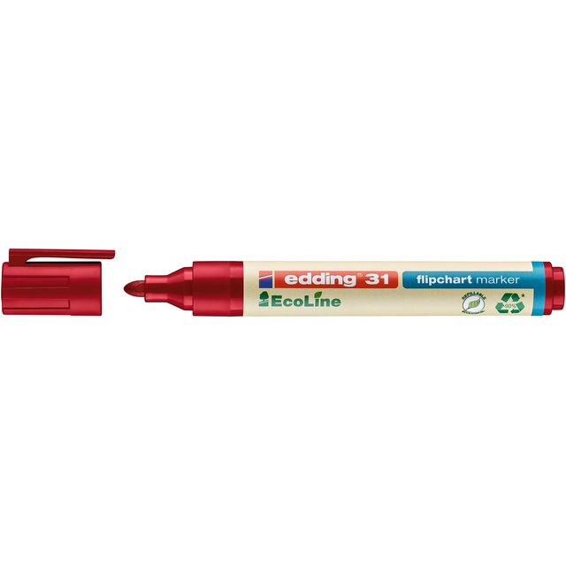 Edding EcoLine -  Viltstift edding 31 eco flipover rond 1.5-3mm rd | 10 stuks