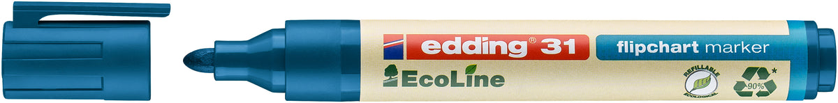 Edding - Pennarello 31 EcoLine per lavagna a fogli rotondi 1,5-3mm blu | 10 pezzi