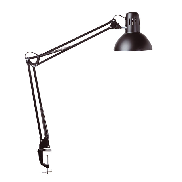 Maul - lampe de bureau d'étude, avec pince de table, noir