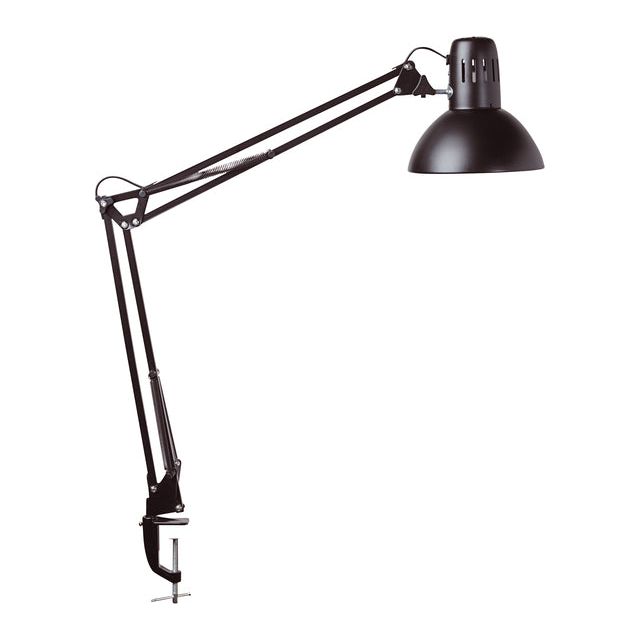 Maul - lampe de bureau d'étude, avec pince de table, noir