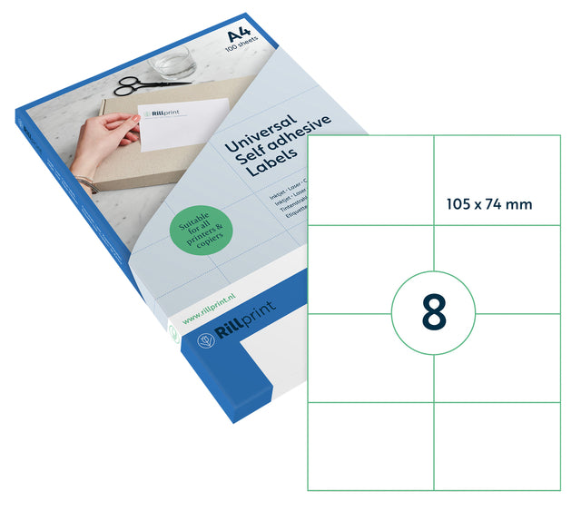 Rillprint -  Etiket 105x74mm mat transparant 200st