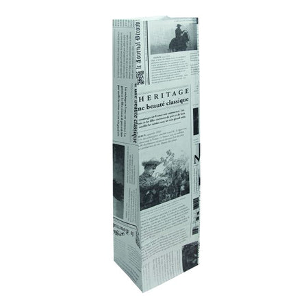 IEZZY - Bolsa de embalaje (vino) botellas 10x8x41cm papel Le Journal 50ud
