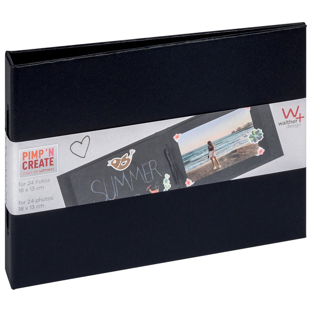 Walther Design - Photo Album Mini 24 Photo 13x18 Hor Black | 1 pièce