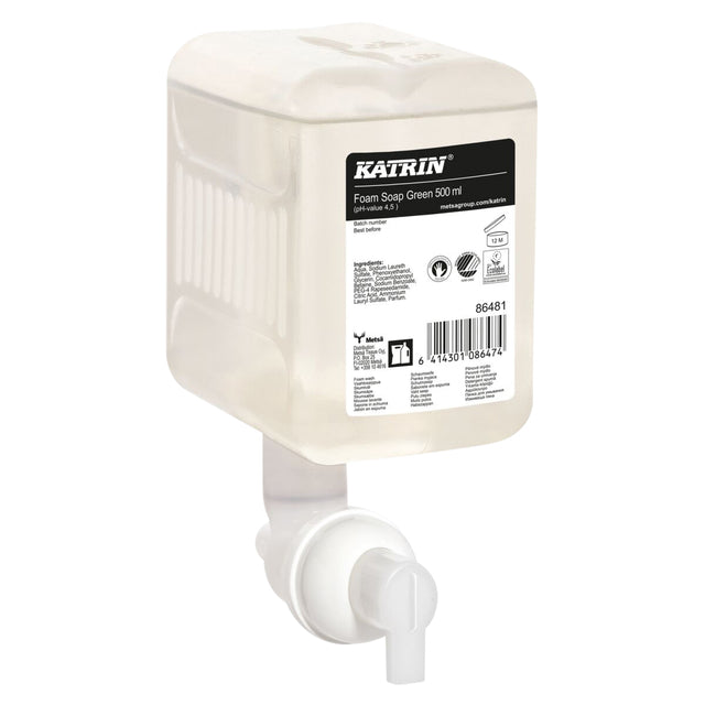 Katrin - Jabón de Manos Espuma Verde 500ml 86481 | 12 piezas