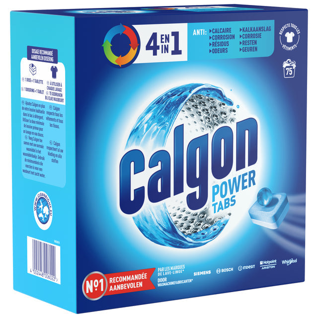 Calgon - Tabs de nettoyage de machine à laver Calgon 4in1 75 Tabs | 4 pièces