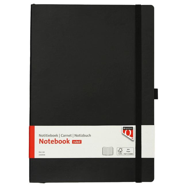 Quantore - Carnet A4 flex line 192 pages 80gr noir | 18 pièces