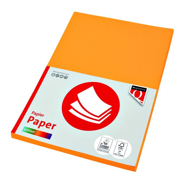 Quantore - Papier à copier Couleur A4 160gr jaune foncé 50 feuilles | 10 pièces