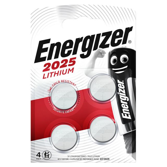 Energizer - knoopcellen lithium CR2025, blister van 4 stuks