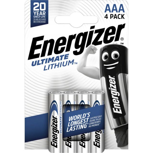 Energizer - batterijen Lithium AAA, blister van 4 stuks