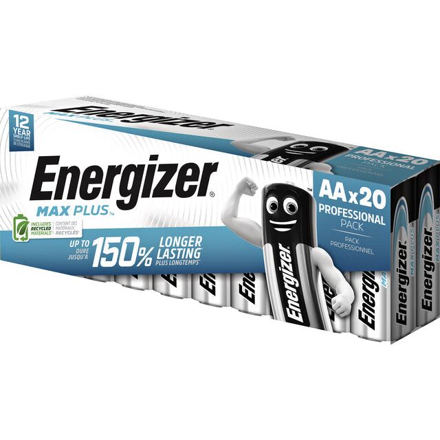 Energizer - Batterien Max Plus AA, Packung mit 20 Teilen