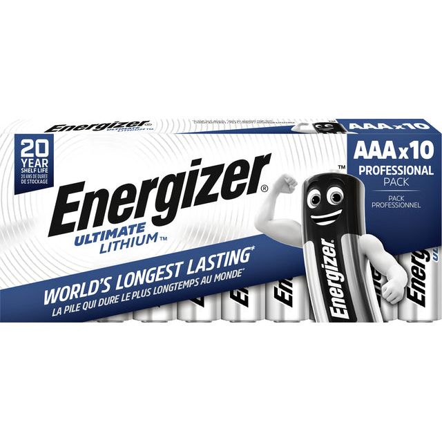 Energizer - Batteries E Lithium AAA / L92, paquet de 10 pièces