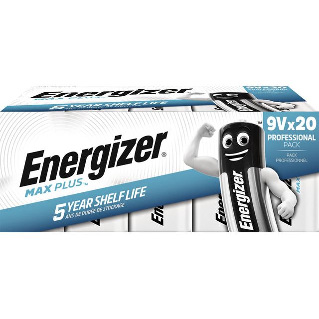 Energizer - Battery Energizer Max Plus 9V Alcaline 20st | Prendre 20 pièces