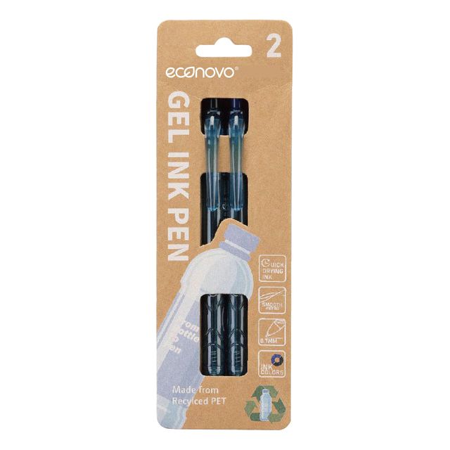 Econovo - Gelroller Econovo, 0,7 mm, ampoule de 2 pièces, noir