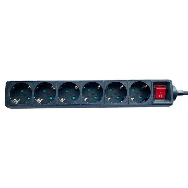 BRASQ - Power strip 6x 3 meters black