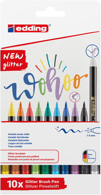 Edding - Brushpen 1340 purpurina surtido set de 10 piezas