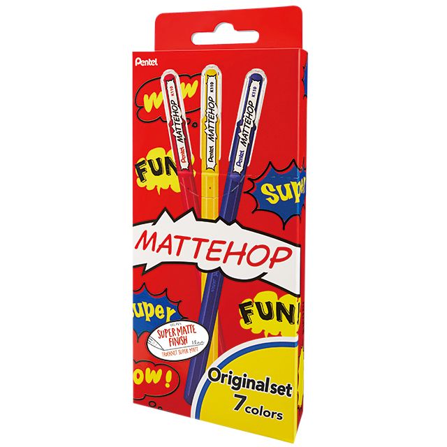 Pentel -  Gelschrijver K110 Mattehop Fun Original M ass blister à 7st