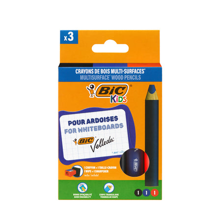 BIC -  Whiteboardpotlood kids multi surface 3st ass