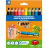 Bic Kids -  Kleurpotloden Kids Multi Surface + puntenslijper assorti 10 stuks