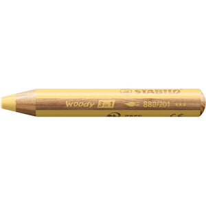 Stabilo - Lápices de colores 880 woody 3 en 1 polivalente amarillo pastel | 5 piezas