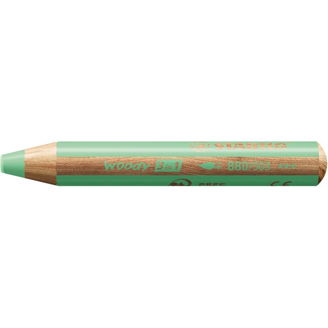 STABILO - CURT DE COLORD 880 WOODY 3 IN 1 PASTEL GREEN | Boîte extérieure un 5 pièces