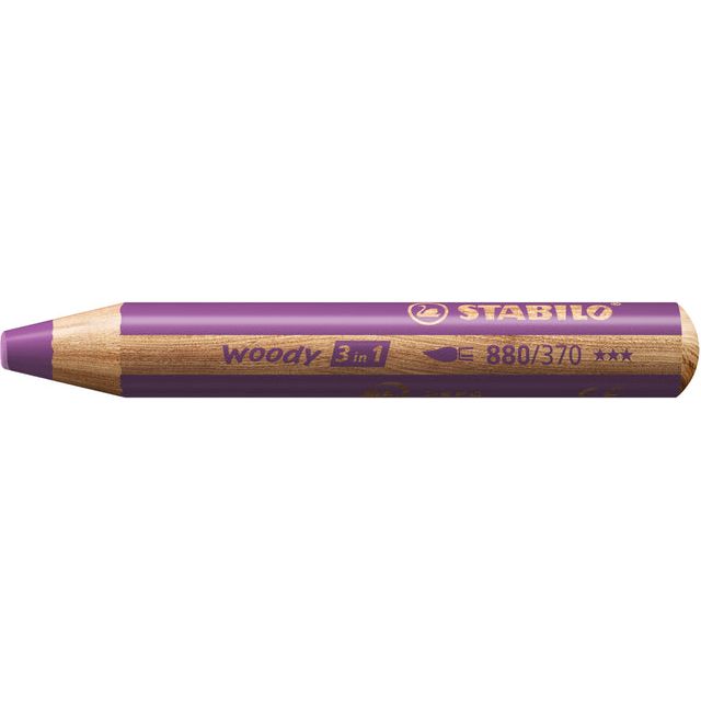 STABILO - CURT DE COLORD 880 WOODY 3 IN 1 PURPLE | Boîte extérieure un 5 pièces