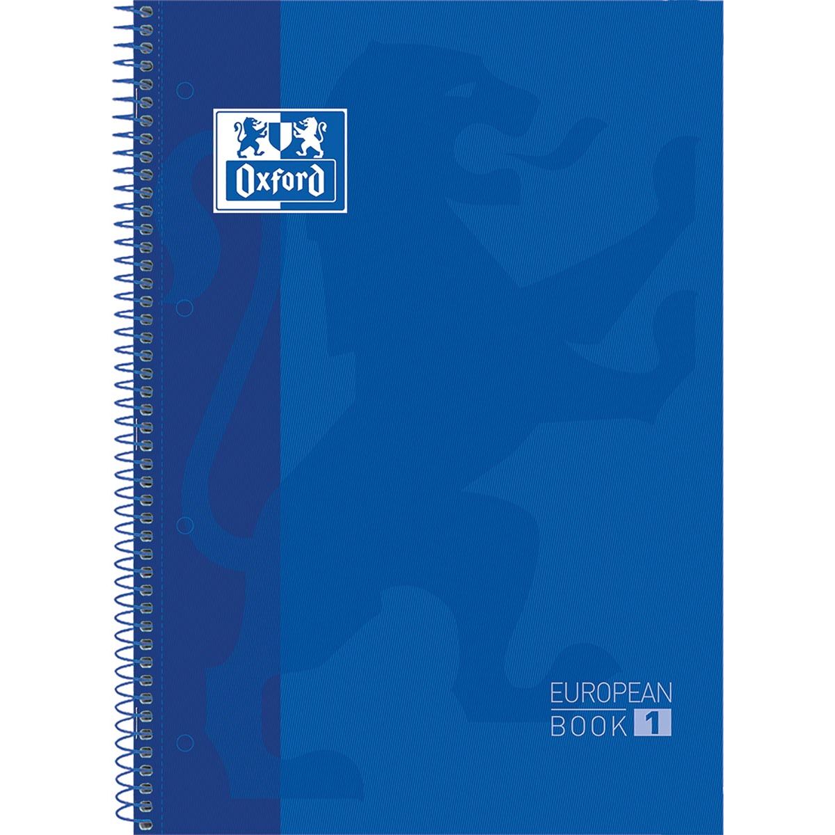 Oxford - School Classic peanbook spiraalblok, ft A4+, 160 bladzijden, geruit 5 mm, donkerblauw