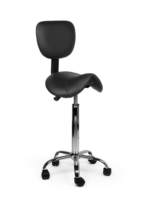 Office -  Zadelkruk rugleuning hoog harde wielen zw