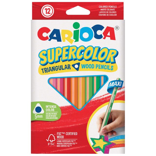 Cararioca - crayon coloré Carioca Supercolor triangulaire 12e