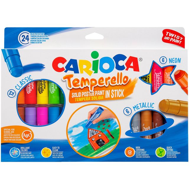 Carioca -  Verfstift Temperello set à 24 kleuren
