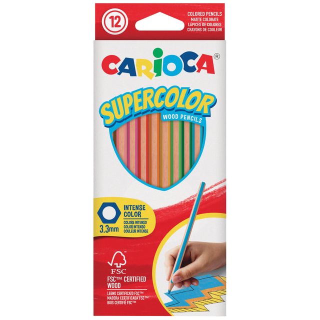 Carioca - Kleurpotlood carioca supercolor set a 12 kleuren