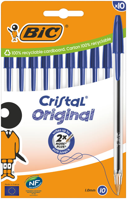 BIC -  Balpen  cristal m 10st blauw | 10 stuks