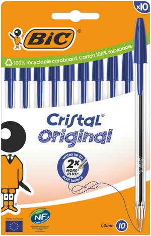 BIC -  Balpen  cristal m 10st blauw | 10 stuks