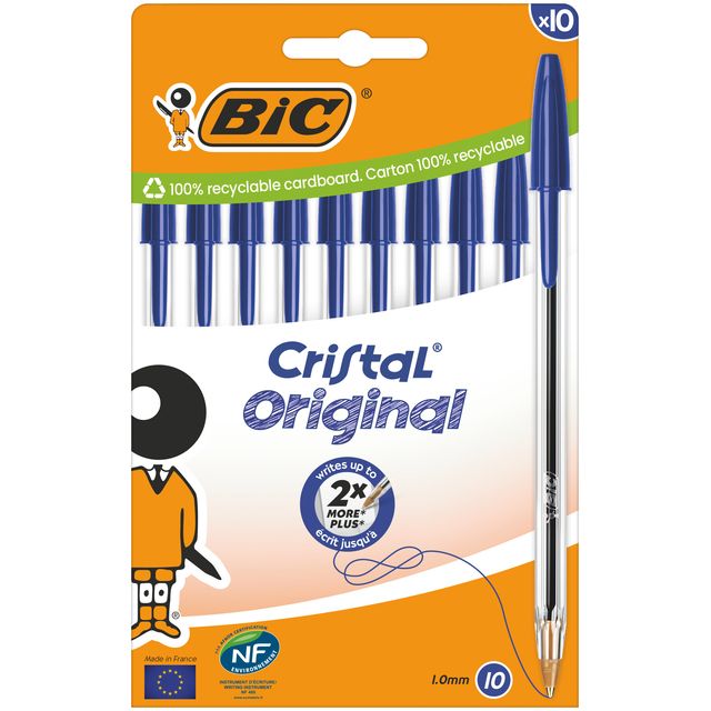Bic - Ballpoint pen cristal m 10 pcs blue | 10 pieces