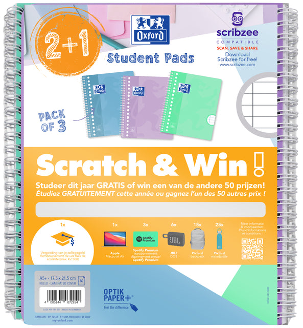 Oxford - Collblk Oxf School A5+ ln 17 -g Scratch Win Ass | Schrumpfung eines 3 -Stücks