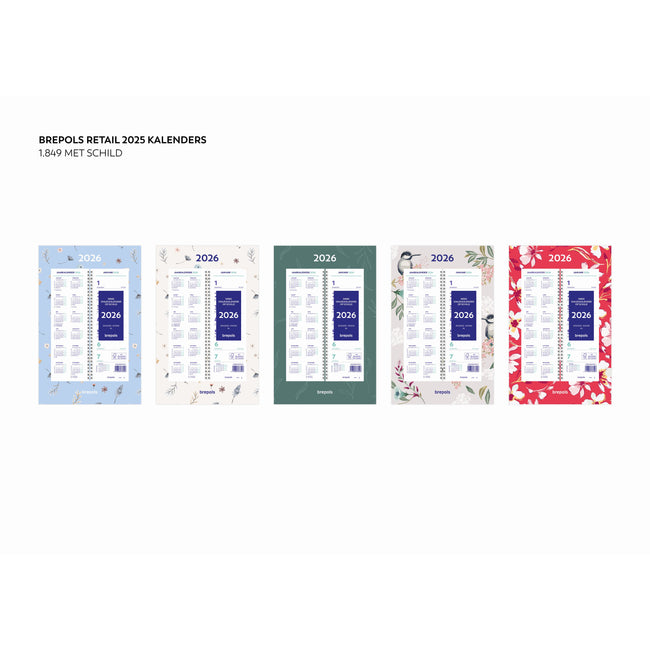 Brepols - Weekly calendar 2026 190x130 7 days/1 page spiral assorted