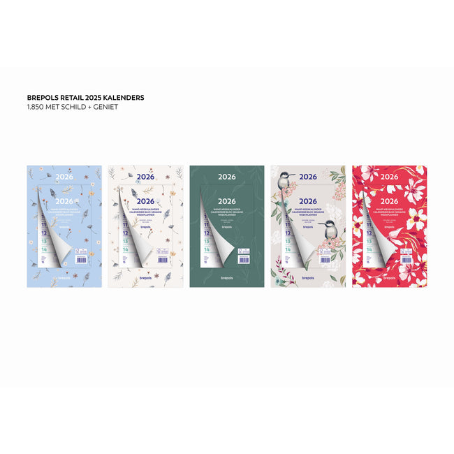 Brepols - Weekly calendar 2026 190x130 7 days/1 page assorted
