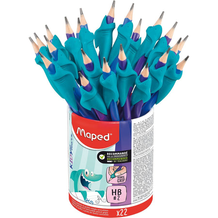 Maped - Graphite pencil Kidy Learn with eraser and finger aid pot of 22 assorted pieces