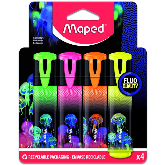 Maped - Surligneur Deepsea Paradise lot de 4 couleurs