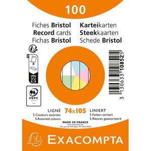 Exacompta -  Flashcard  74x105mm lijn 5 kleuren