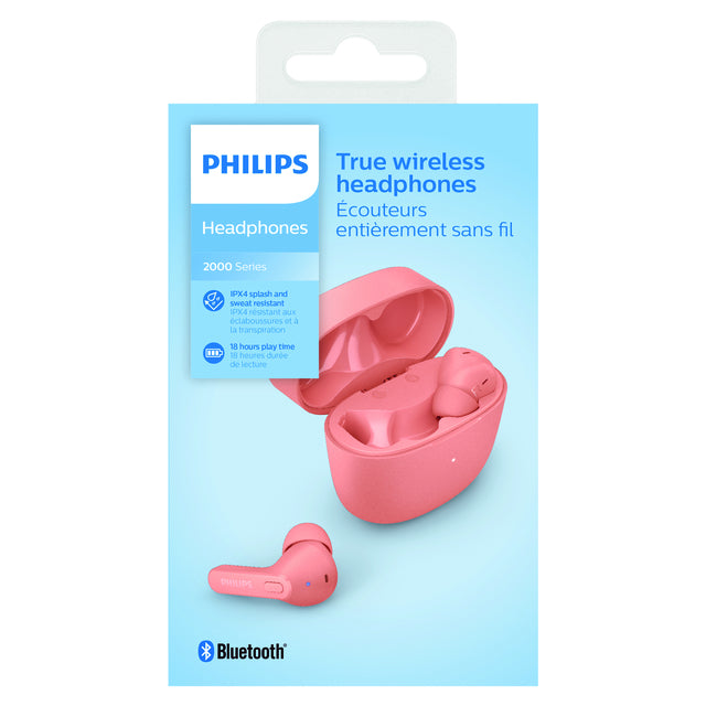 Philips - Oortelefoon philips in-ear tws tat2206 roze