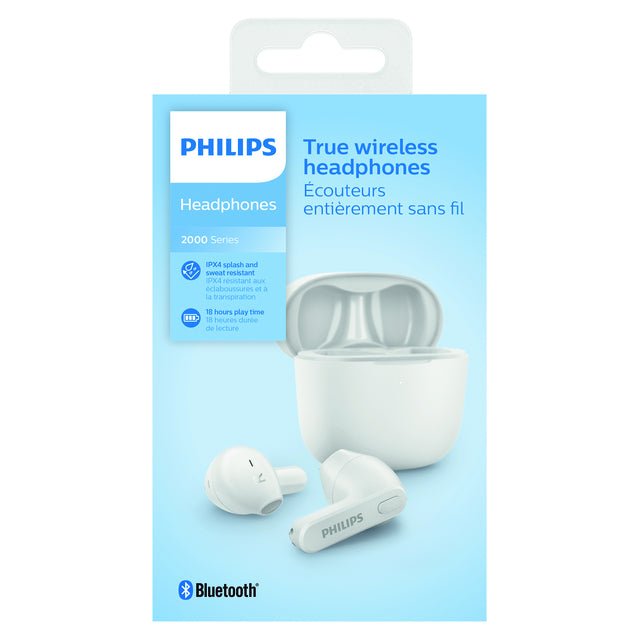 Philips - Oortelefoon philips in-ear tws tat2236 wit