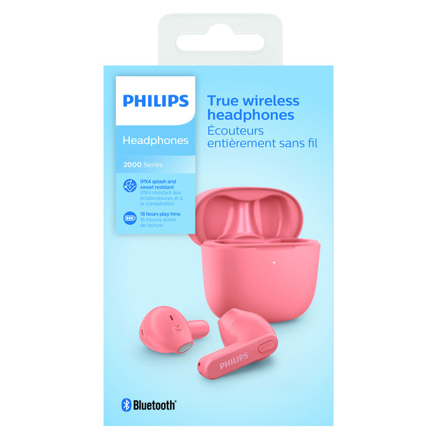 Philips - Oortelefoon philips in-ear tws tat2236 roze